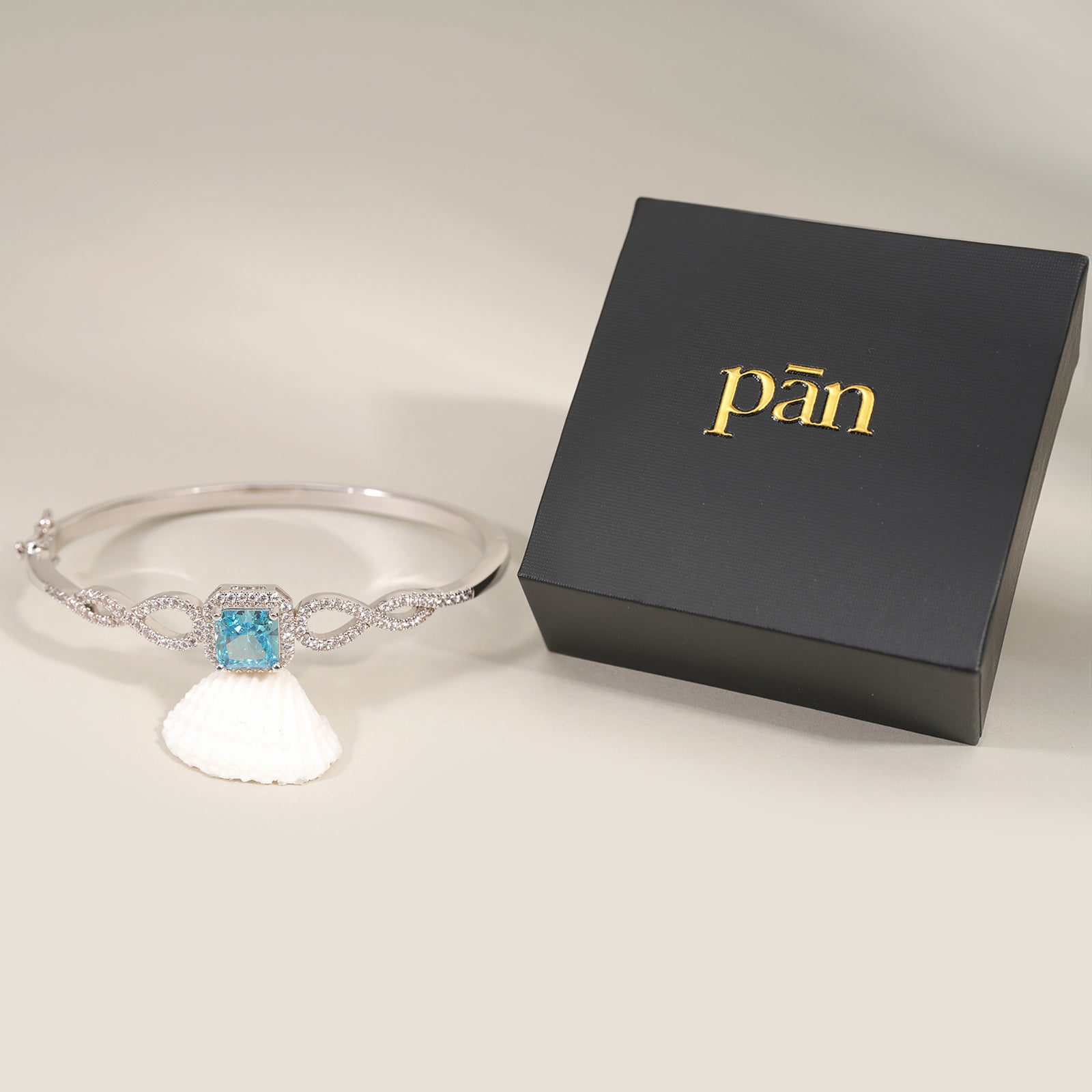 pān Infinity Bracelet— Blue Stone in Sterling Silver