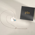pān Blue Teardrop Sterling Silver Pendant Necklace