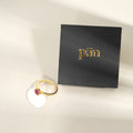 pān Petal-Set Ring — Magenta Stone in Gold-Plated Sterling Silver
