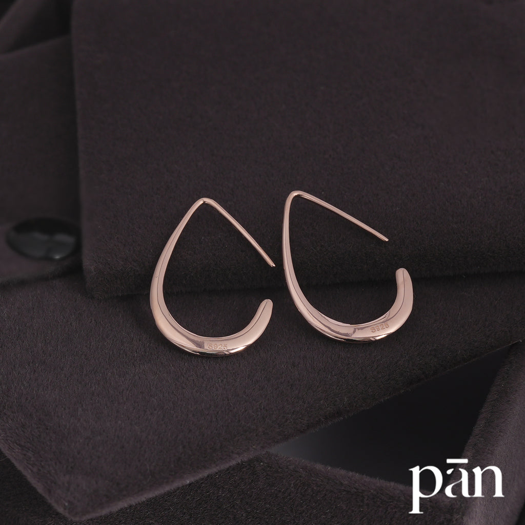pān Teardrop Hook Earrings — Sterling Silver