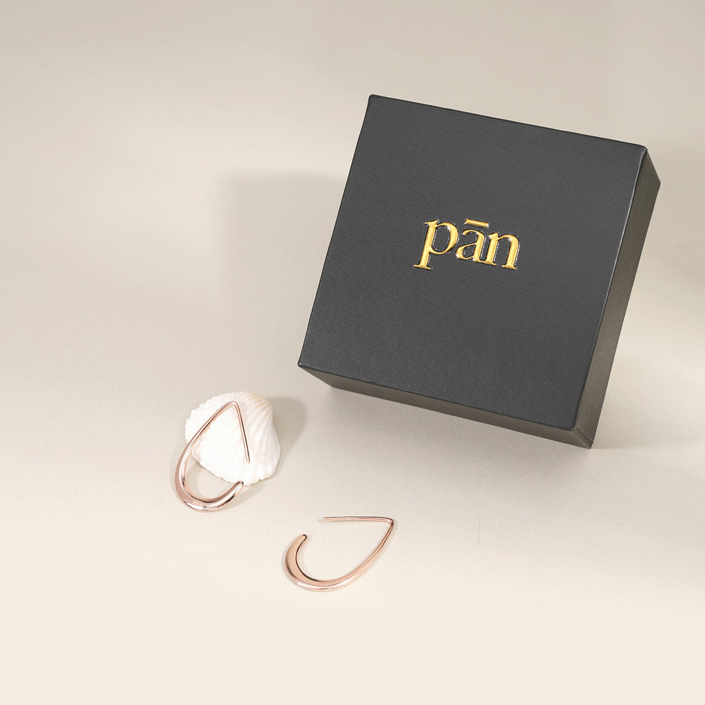 pān Teardrop Hook Earrings — Sterling Silver