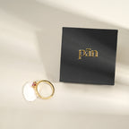 pān Petal-Set Ring — Magenta Stone in Gold-Plated Sterling Silver