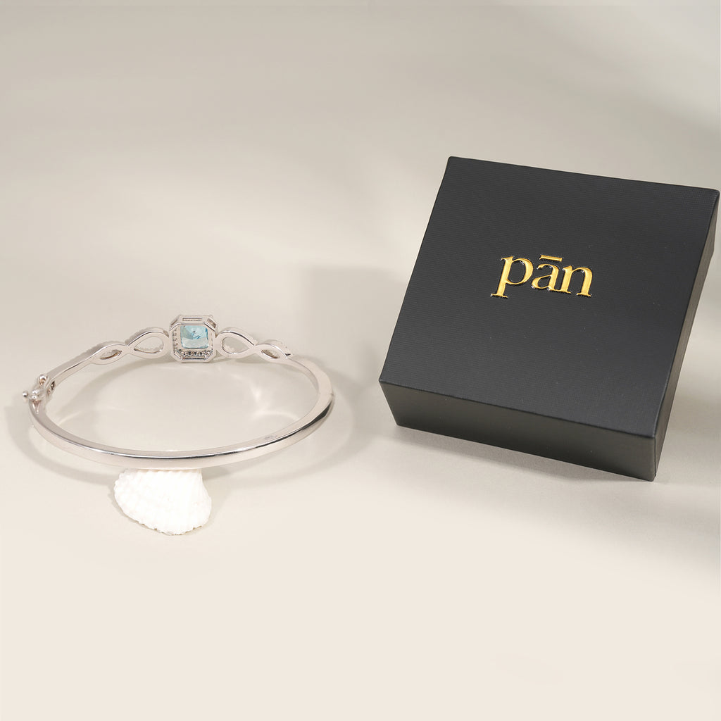 pān Infinity Bracelet— Blue Stone in Sterling Silver